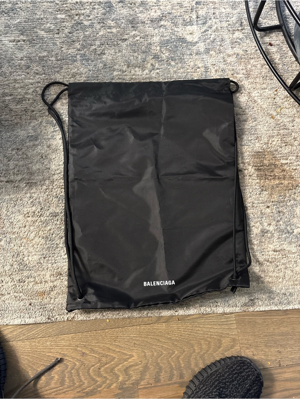 Balenciaga Men’s Black Drawstring Backpack